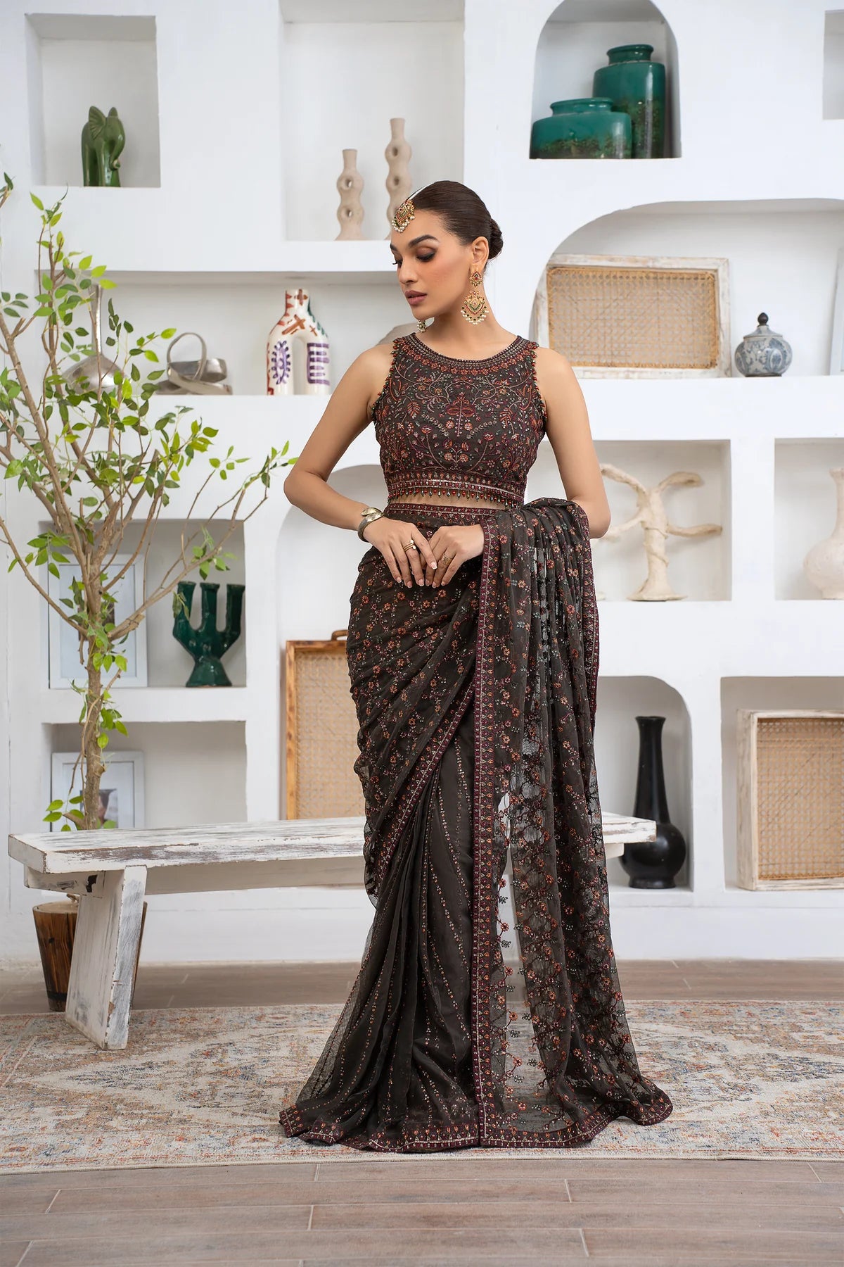 Meeral By Zarif Embroidered Net Unstitched 3 Piece Suit - 04 Meeral By Zarif Embroidered Net Unstitched 3 Piece Suit - 04