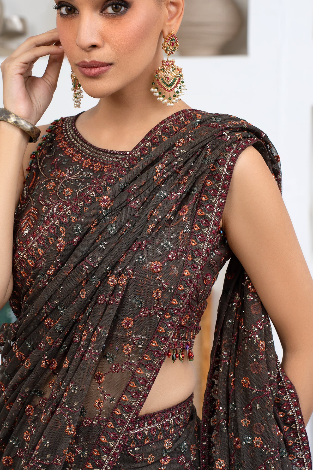 Meeral By Zarif Embroidered Net Unstitched 3 Piece Suit - 04 Meeral By Zarif Embroidered Net Unstitched 3 Piece Suit - 04