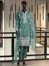 SNSC Embroidered Lawn Suits Stitched 3 Piece - SNSC25FE C117 SEA GREEN