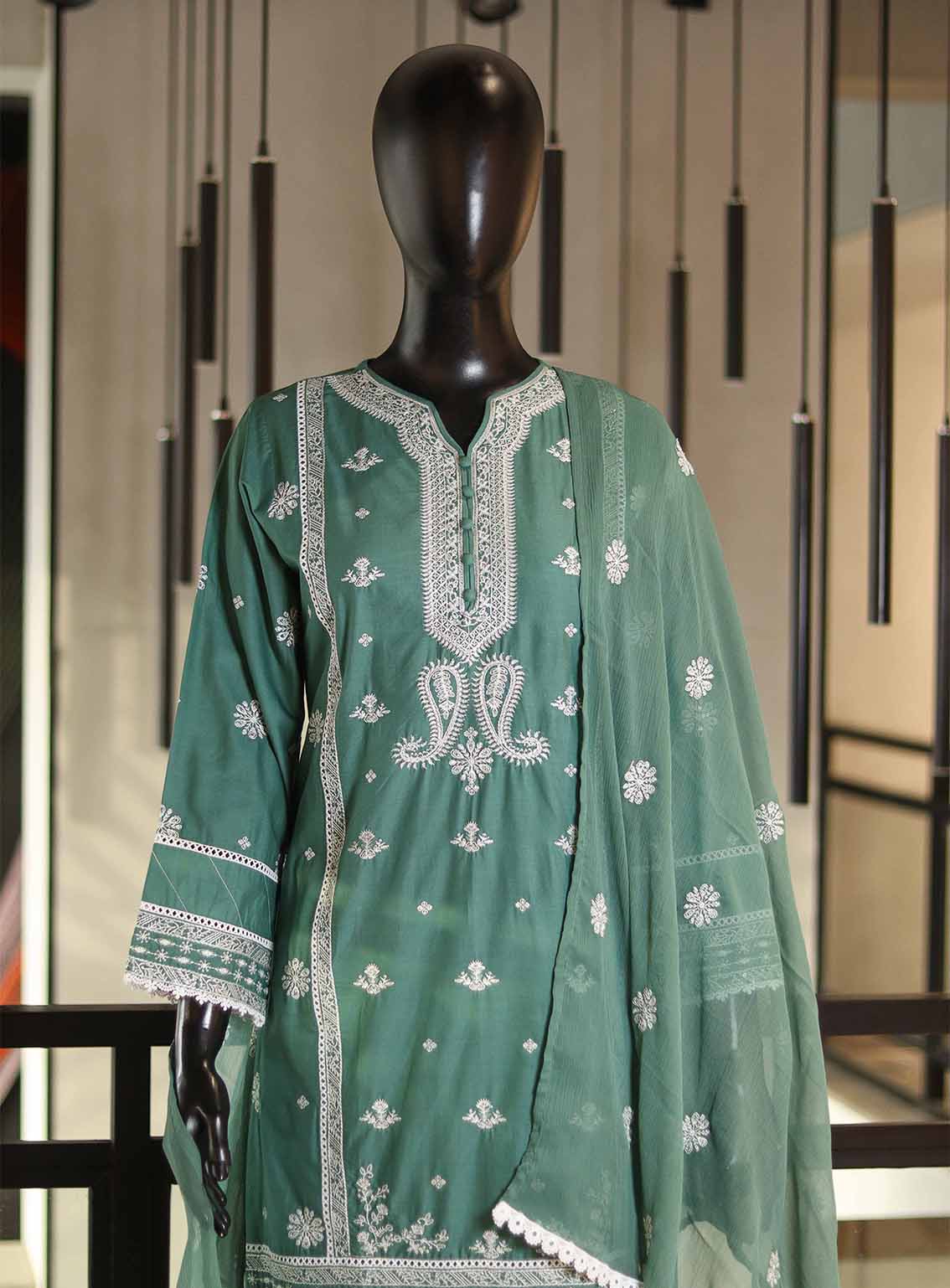 SNSC Embroidered Lawn Suits Stitched 3 Piece - SNSC25FE C117 SEA GREEN SNSC Embroidered Lawn Suits Stitched 3 Piece - SNSC25FE C117 SEA GREEN