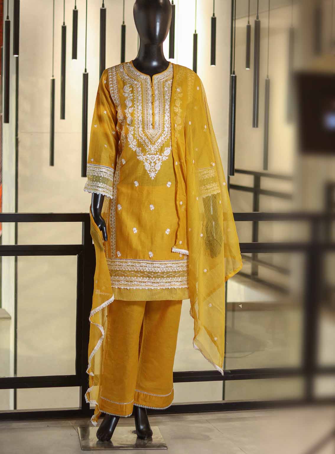 SNSC Embroidered Lawn Suits Stitched 3 Piece - SNSC25FE CY06 YELLOW SNSC Embroidered Lawn Suits Stitched 3 Piece - SNSC25FE CY06 YELLOW