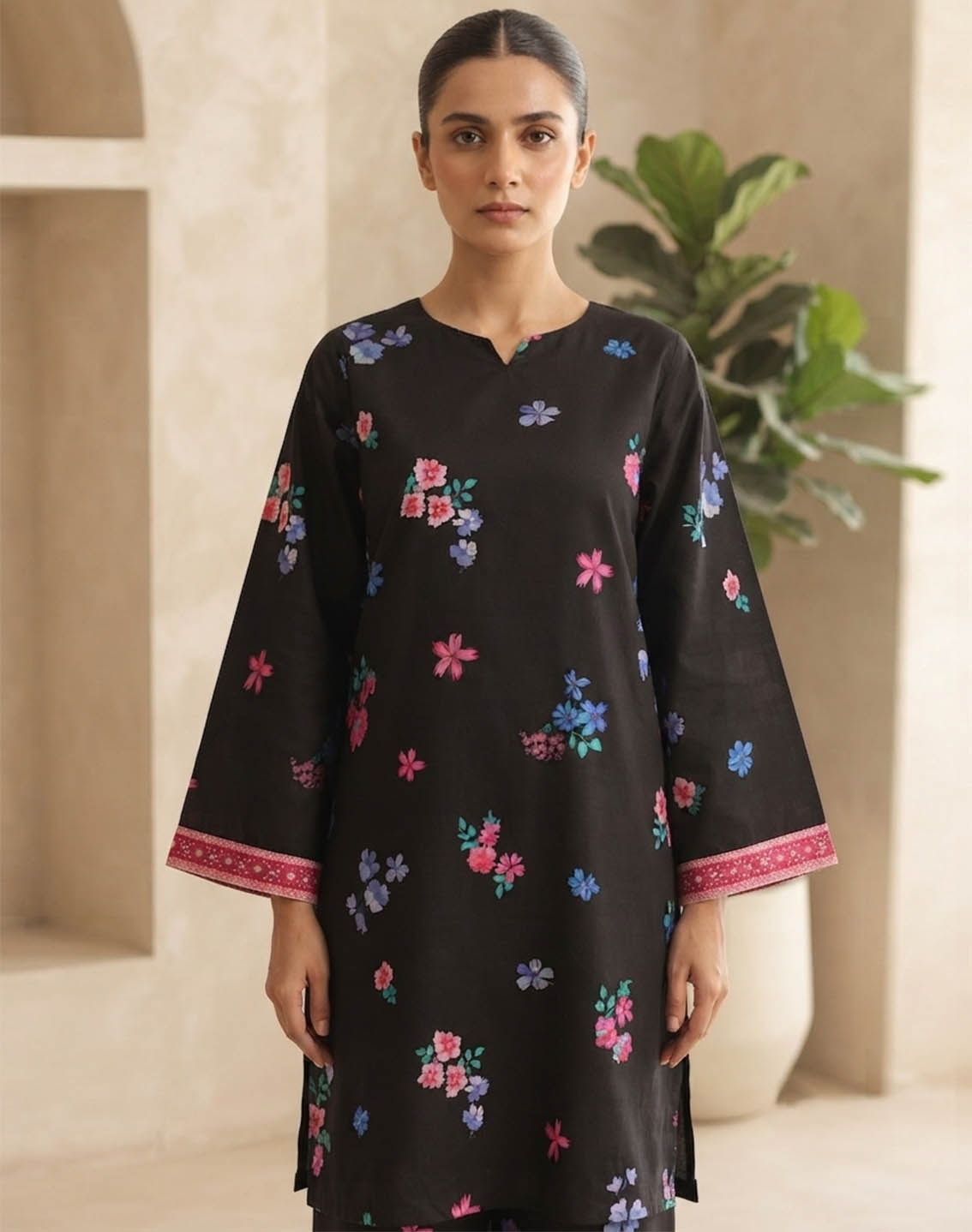 Saba Sumaiya Printed Lawn 2 Piece Stitched Shirt Trouser SSY26P D-BLACK FLORAL Saba Sumaiya Printed Lawn 2 Piece Stitched Shirt Trouser SSY26P D-BLACK FLORAL