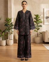 Saba Sumaiya Printed Lawn 2 Piece Stitched Shirt Trouser SSY26P D-BLACK MAJENTA