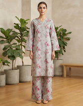 Saba Sumaiya Printed Lawn 2 Piece Stitched Shirt Trouser SSY26P D-GREY FLORAL