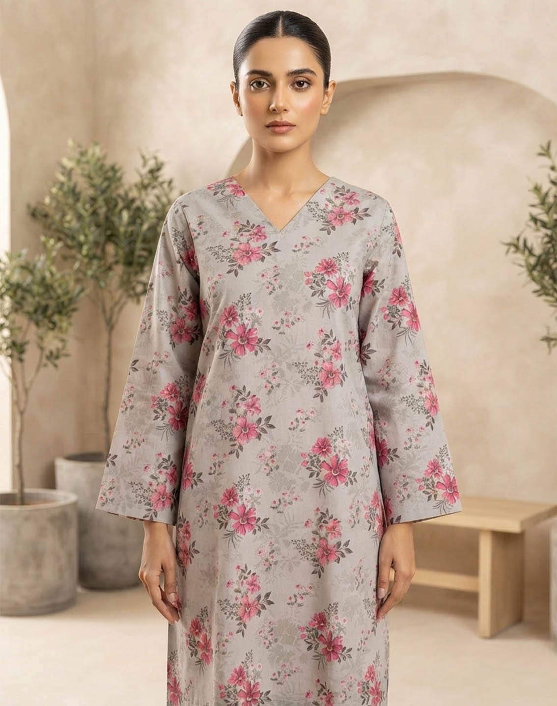 Saba Sumaiya Printed Lawn 2 Piece Stitched Shirt Trouser SSY26P D-GREY FLORAL Saba Sumaiya Printed Lawn 2 Piece Stitched Shirt Trouser SSY26P D-GREY FLORAL