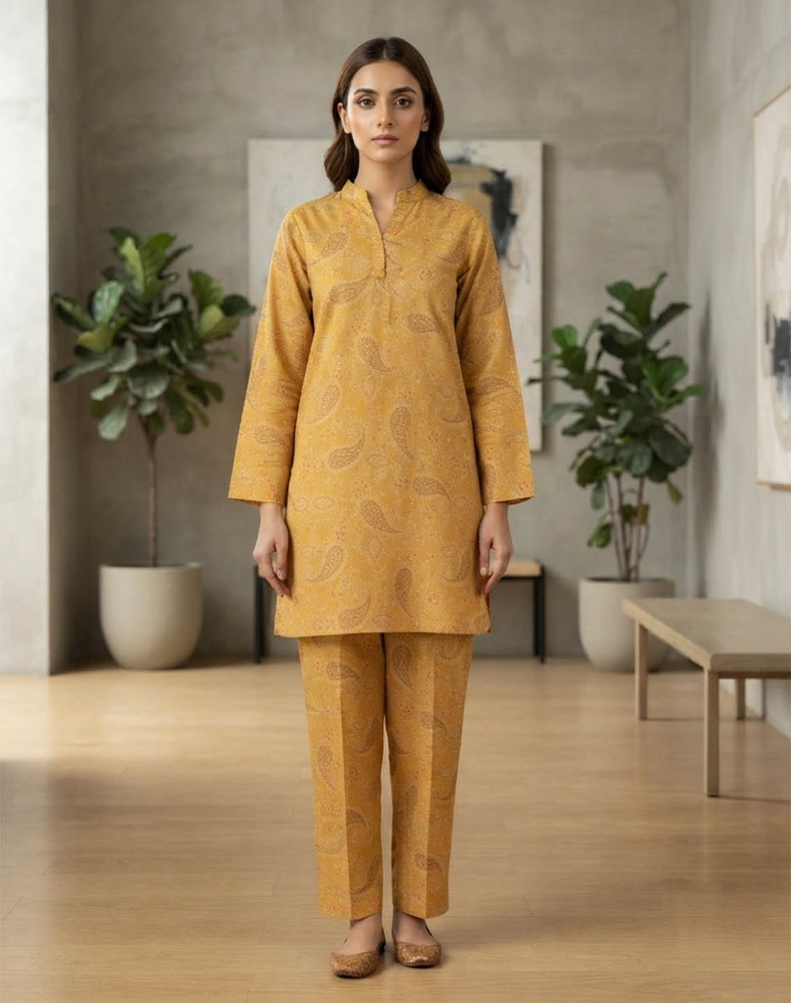 Saba Sumaiya Printed Lawn 2 Piece Stitched Shirt Trouser SSY26P D-YELLOW DIAMOND Saba Sumaiya Printed Lawn 2 Piece Stitched Shirt Trouser SSY26P D-YELLOW DIAMOND