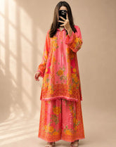 Saba Sumaiya Printed Satin Silk 2 Piece Stitched Shirt Trouser SSY26P D-ROSE
