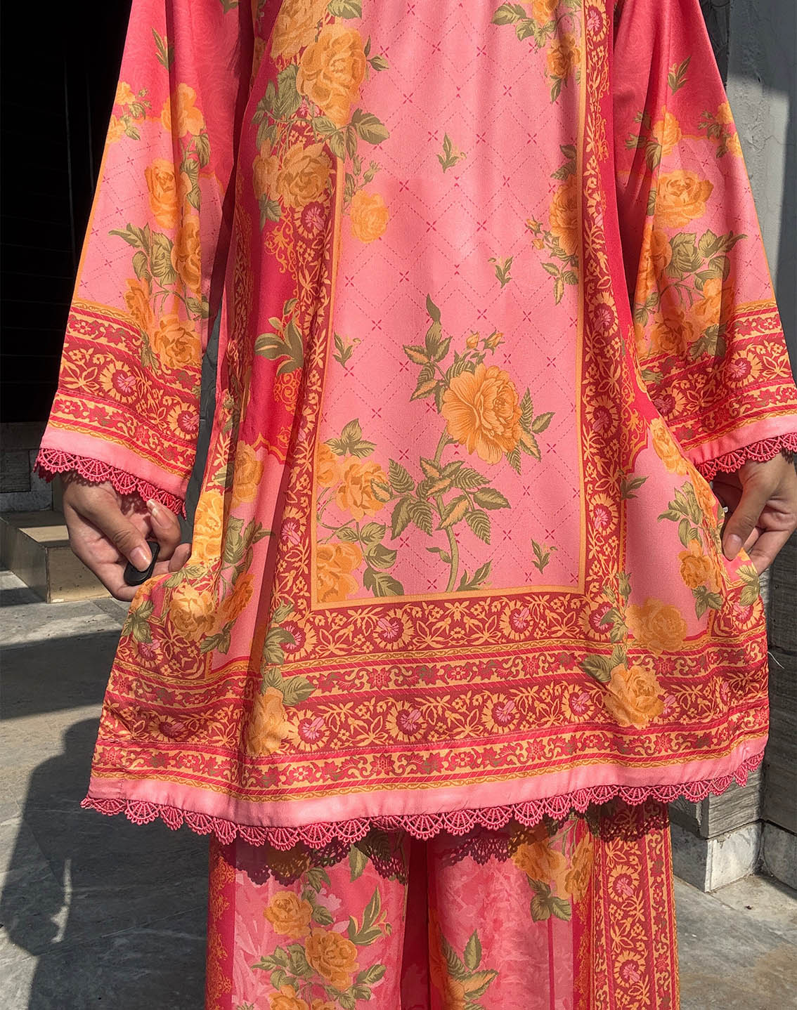 Saba Sumaiya Printed Satin Silk 2 Piece Stitched Shirt Trouser SSY26P D-ROSE Saba Sumaiya Printed Satin Silk 2 Piece Stitched Shirt Trouser SSY26P D-ROSE