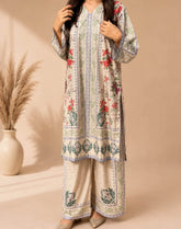 Saba Sumaiya Printed Satin Silk 2 Piece Stitched Shirt Trouser SSY26P D-VINTAGE PETAL