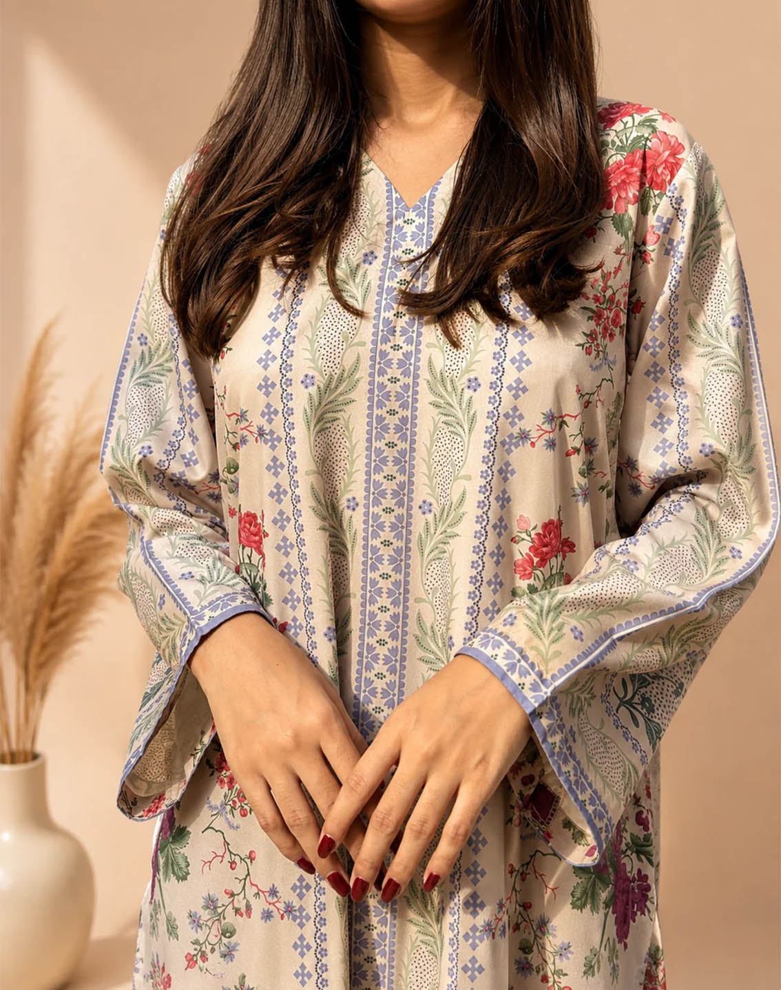 Saba Sumaiya Printed Satin Silk 2 Piece Stitched Shirt Trouser SSY26P D-VINTAGE PETAL Saba Sumaiya Printed Satin Silk 2 Piece Stitched Shirt Trouser SSY26P D-VINTAGE PETAL