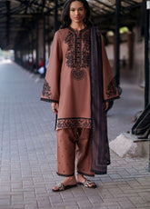 Safarnama By Casual Lite Premium Embroidered Cotton Lawn 3 Piece Stitched Suit CL26SSD D-05 CIARA EARTH