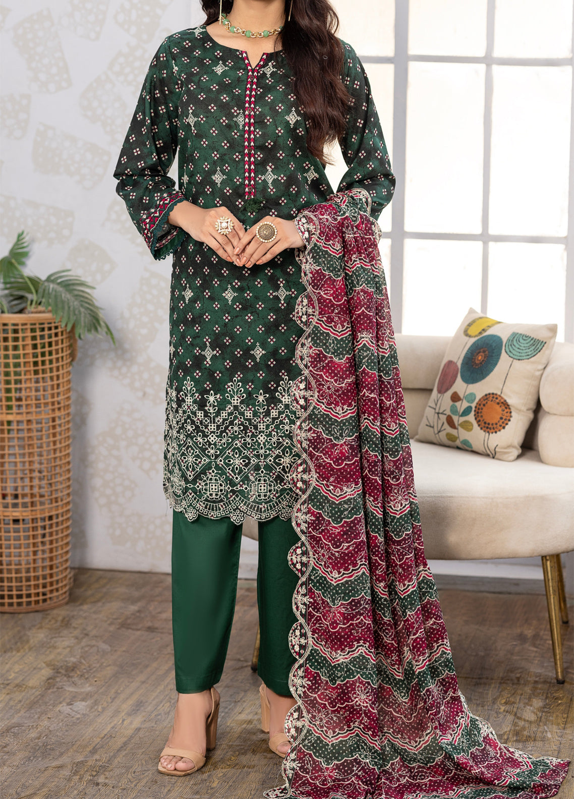 Safia By Aizal Embroidered Lawn 3 Piece Stitched Suit AL26SECD D-04 Safia By Aizal Embroidered Lawn 3 Piece Stitched Suit AL26SECD D-04