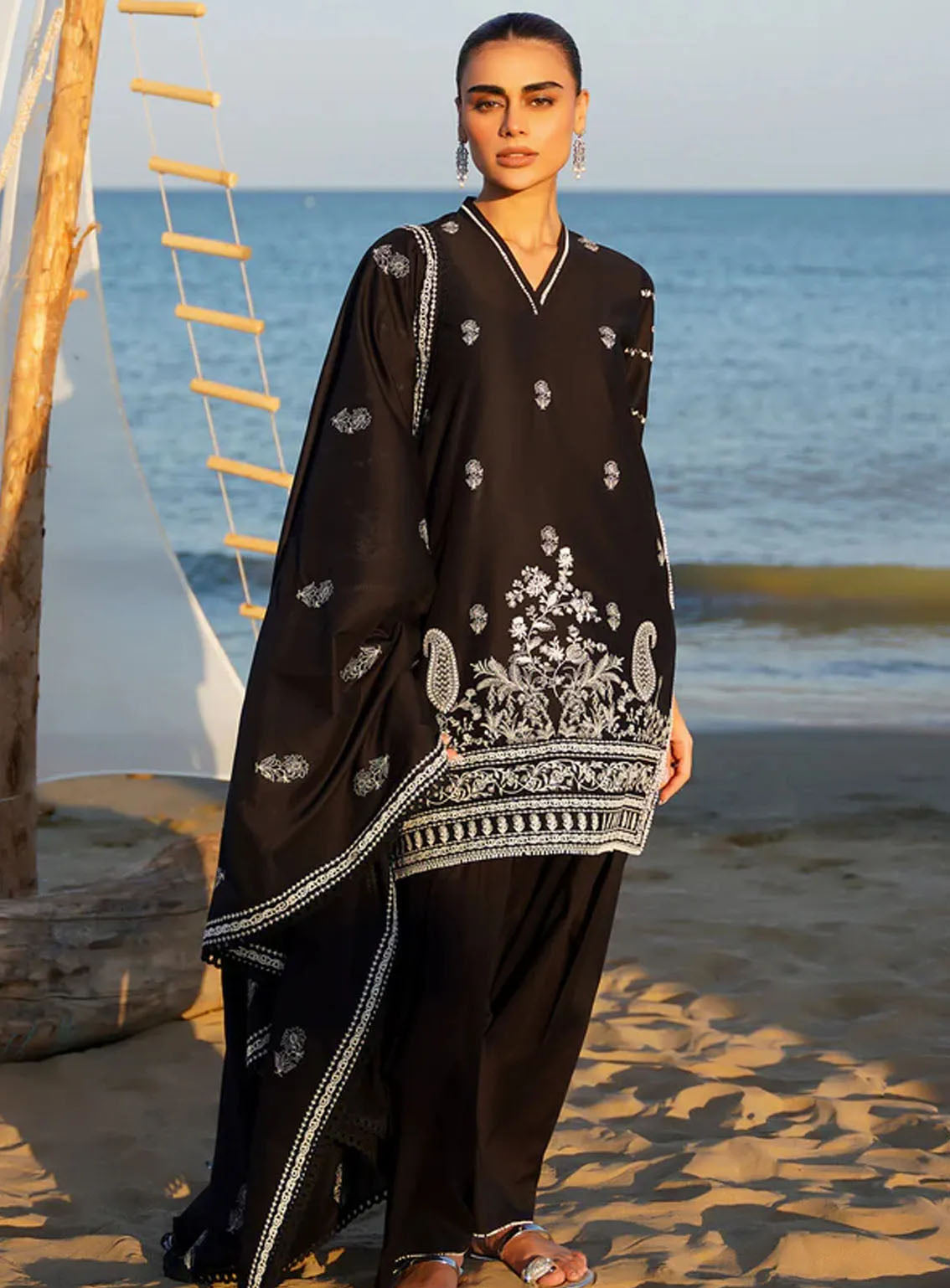 Sahar Embroidered Lawn Suits Unstitched 3 Piece - S24CL 04 Sahar Embroidered Lawn Suits Unstitched 3 Piece - S24CL 04