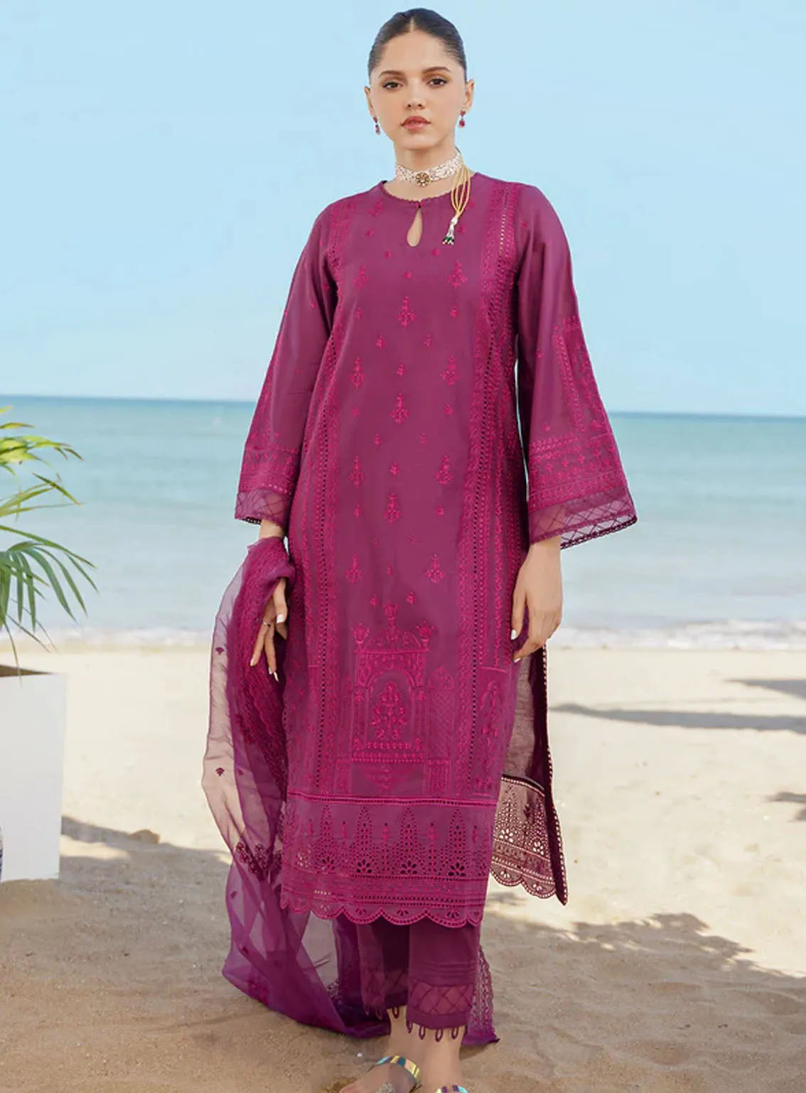 Sahar Embroidered Lawn Suits Unstitched 3 Piece - S24CL 05 Sahar Embroidered Lawn Suits Unstitched 3 Piece - S24CL 05