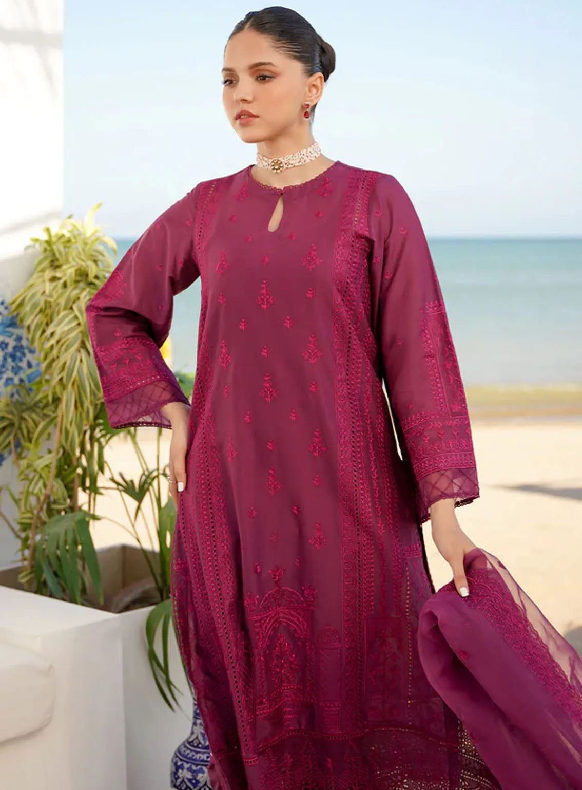 Sahar Embroidered Lawn Suits Unstitched 3 Piece - S24CL 05 Sahar Embroidered Lawn Suits Unstitched 3 Piece - S24CL 05