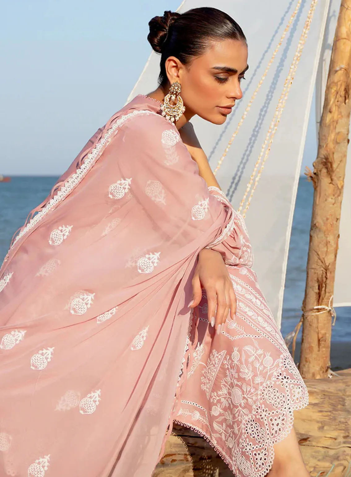 Sahar Embroidered Lawn Suits Unstitched 3 Piece - S24CL 08 Sahar Embroidered Lawn Suits Unstitched 3 Piece - S24CL 08
