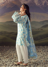 Sahar Festive Embroidered Lawn 3 Piece Unstitched Suit S26FEV2 D-01 AZURE JARDIN