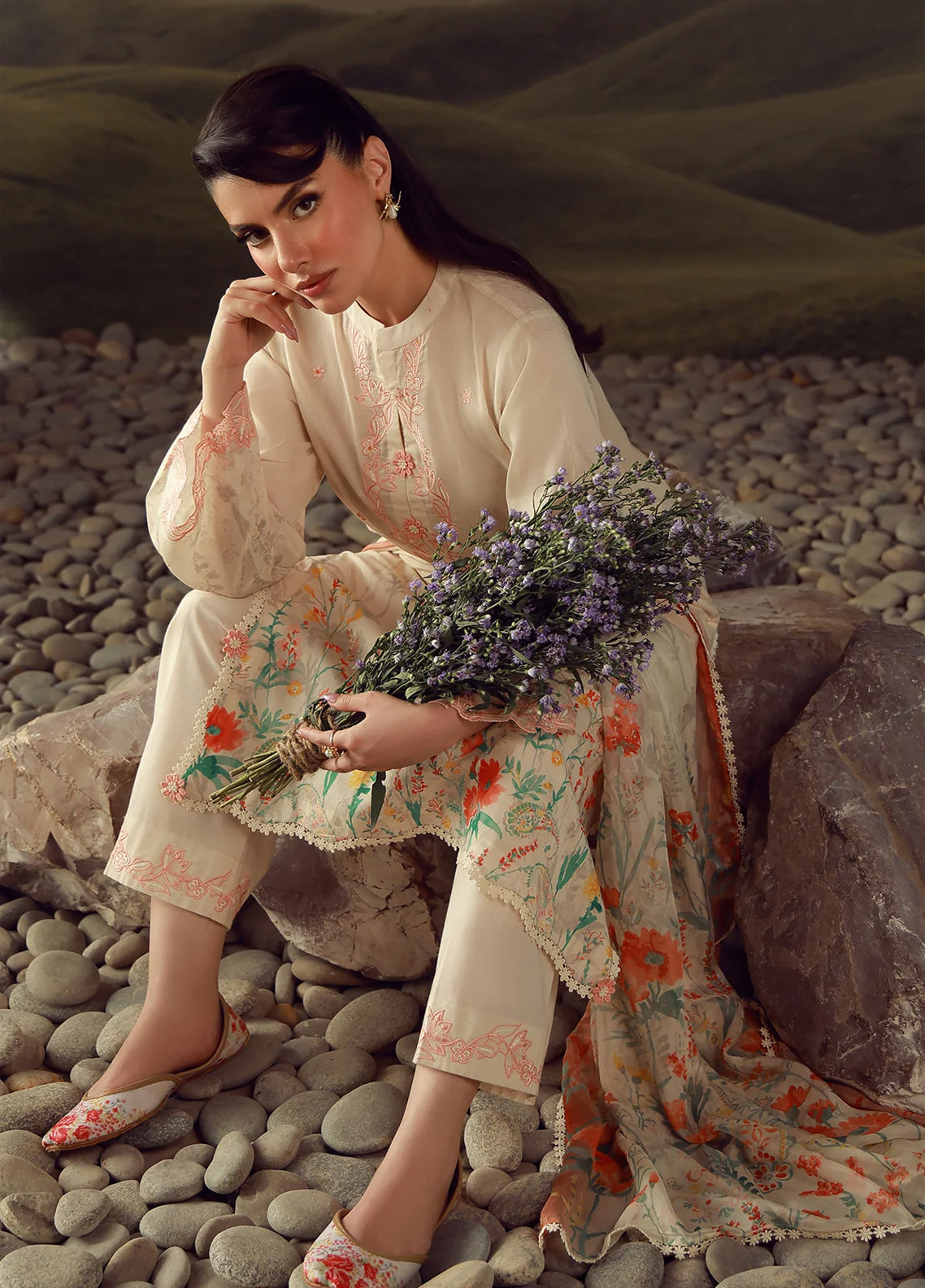 Sahar Festive Embroidered Lawn 3 Piece Unstitched Suit S26FEV2 D-02 PEACH REVERIE Sahar Festive Embroidered Lawn 3 Piece Unstitched Suit S26FEV2 D-02 PEACH REVERIE