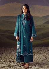 Sahar Festive Embroidered Lawn 3 Piece Unstitched Suit S26FEV2 D-03 TEAL ECLAT