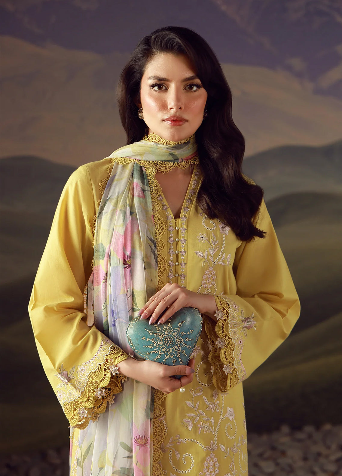 Sahar Festive Embroidered Lawn 3 Piece Unstitched Suit S26FEV2 D-05 SUNSPELL Sahar Festive Embroidered Lawn 3 Piece Unstitched Suit S26FEV2 D-05 SUNSPELL