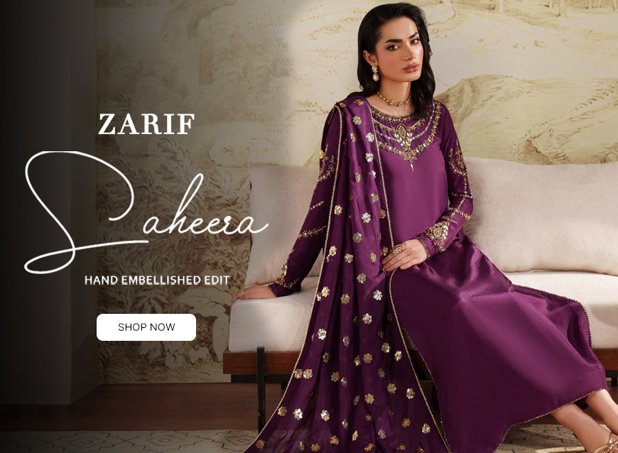 Zarif Premium Embroidered Chiffon Formals Unstitched Collection 2025 Royal Fashion