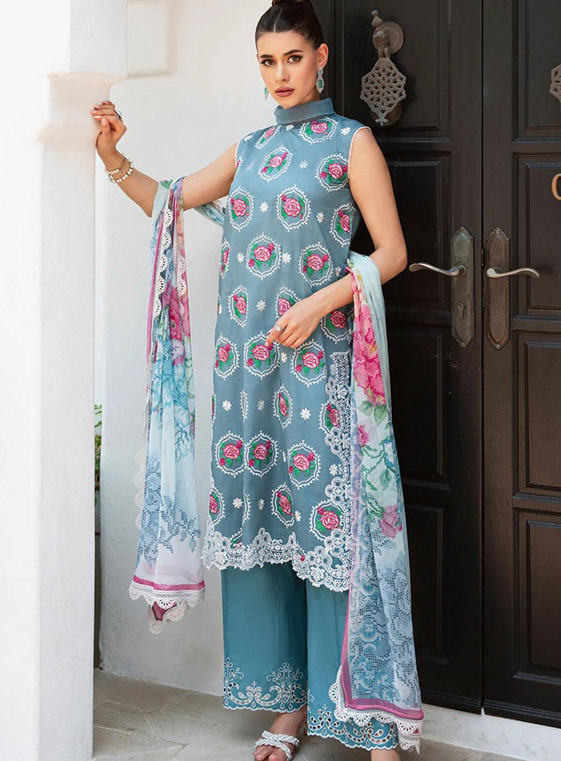 Saira Rizwan Embroidered Lawn Suits Unstitched 3 Piece - SR24L 09 AMAL Saira Rizwan Embroidered Lawn Suits Unstitched 3 Piece - SR24L 09 AMAL