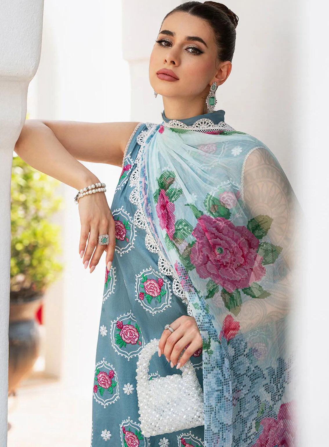 Saira Rizwan Embroidered Lawn Suits Unstitched 3 Piece - SR24L 09 AMAL Saira Rizwan Embroidered Lawn Suits Unstitched 3 Piece - SR24L 09 AMAL