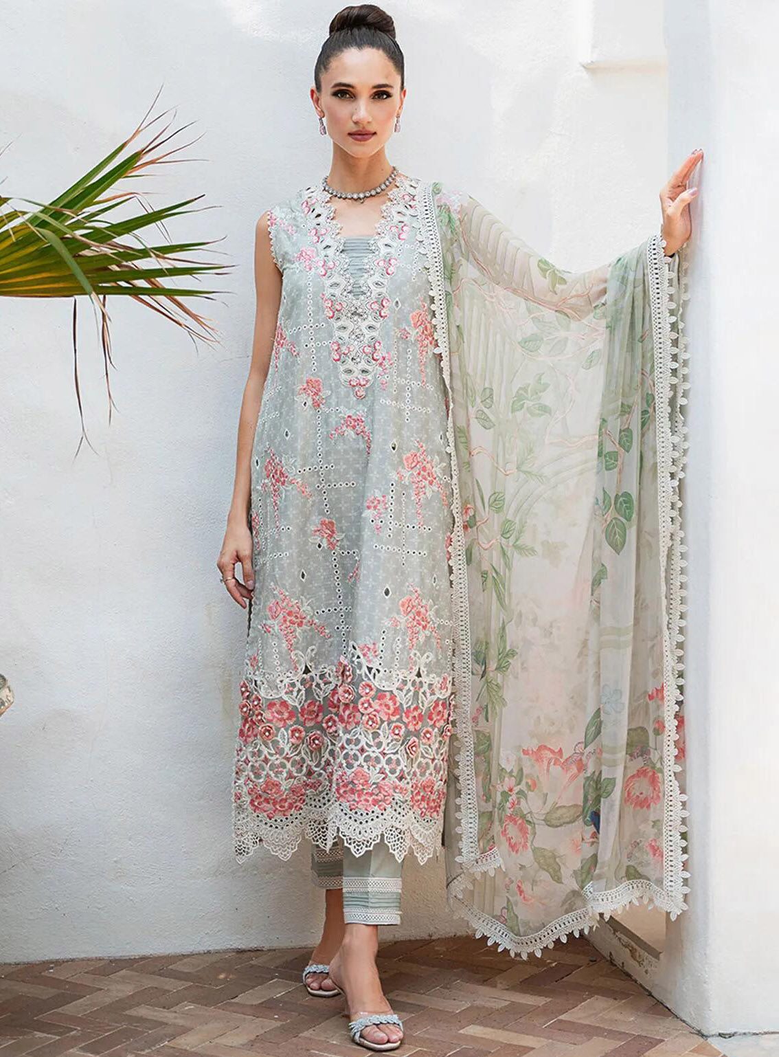 Saira Rizwan Embroidered Lawn Suits Unstitched 3 Piece - SR24L 11 LUNA Saira Rizwan Embroidered Lawn Suits Unstitched 3 Piece - SR24L 11 LUNA