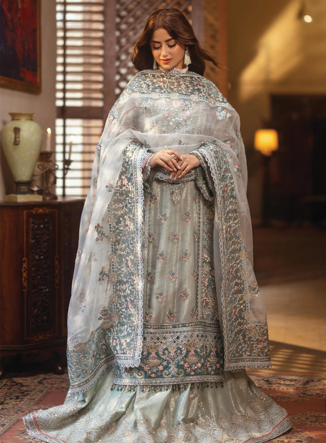 Sajal by Serene Embroidered Organza Suits Unstitched 3 Piece - SR24SB SB-25 INARA Sajal by Serene Embroidered Organza Suits Unstitched 3 Piece - SR24SB SB-25 INARA