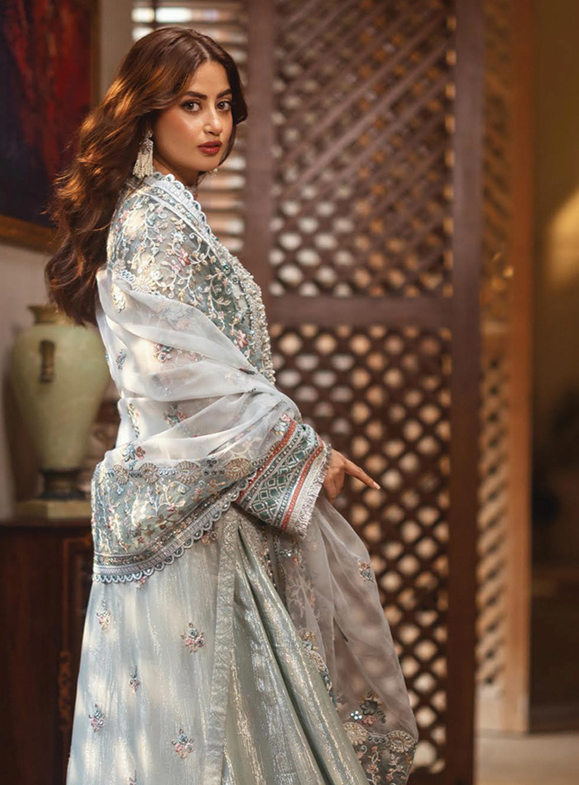Sajal by Serene Embroidered Organza Suits Unstitched 3 Piece - SR24SB SB-25 INARA Sajal by Serene Embroidered Organza Suits Unstitched 3 Piece - SR24SB SB-25 INARA
