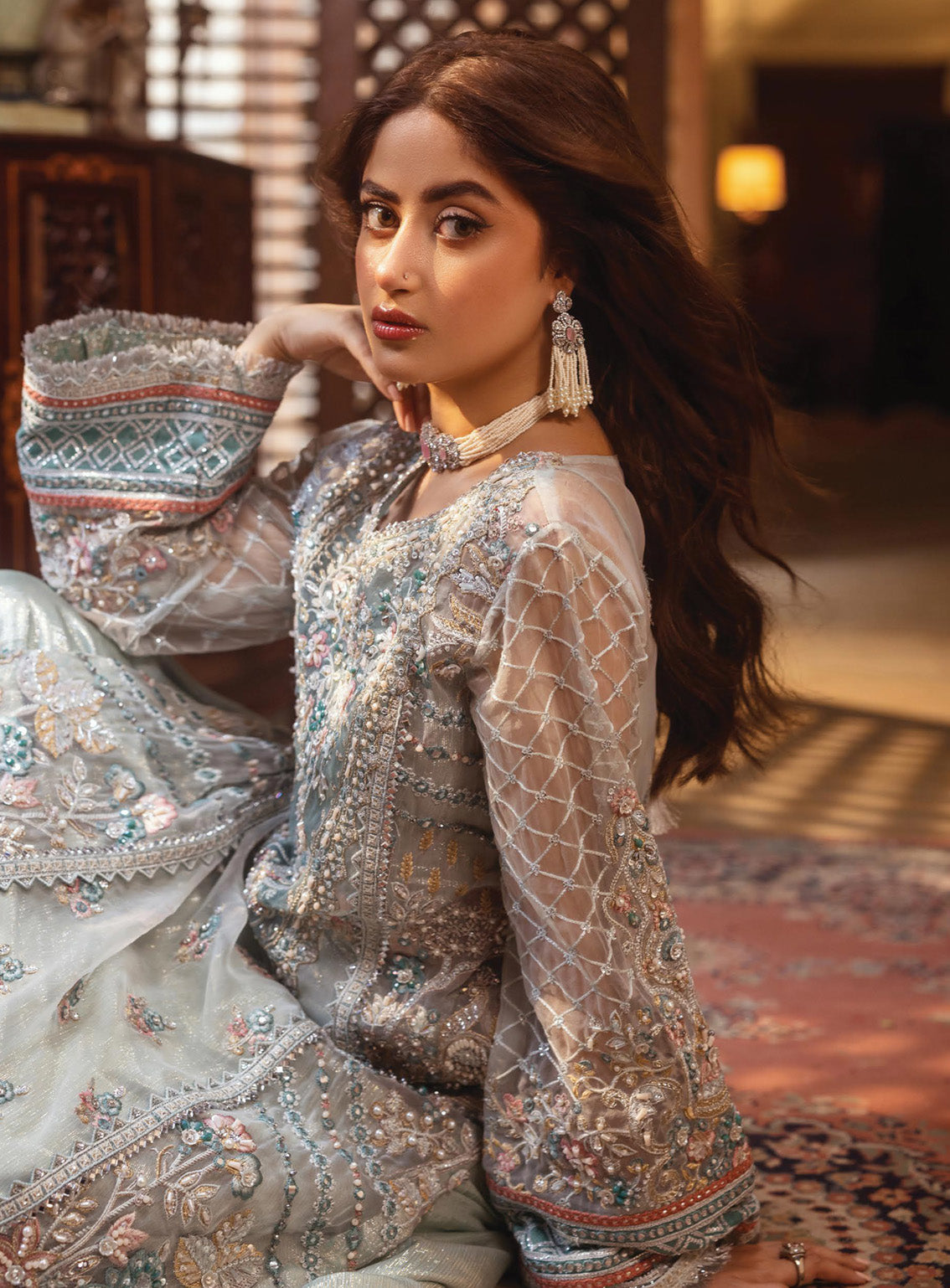 Sajal by Serene Embroidered Organza Suits Unstitched 3 Piece - SR24SB SB-25 INARA Sajal by Serene Embroidered Organza Suits Unstitched 3 Piece - SR24SB SB-25 INARA