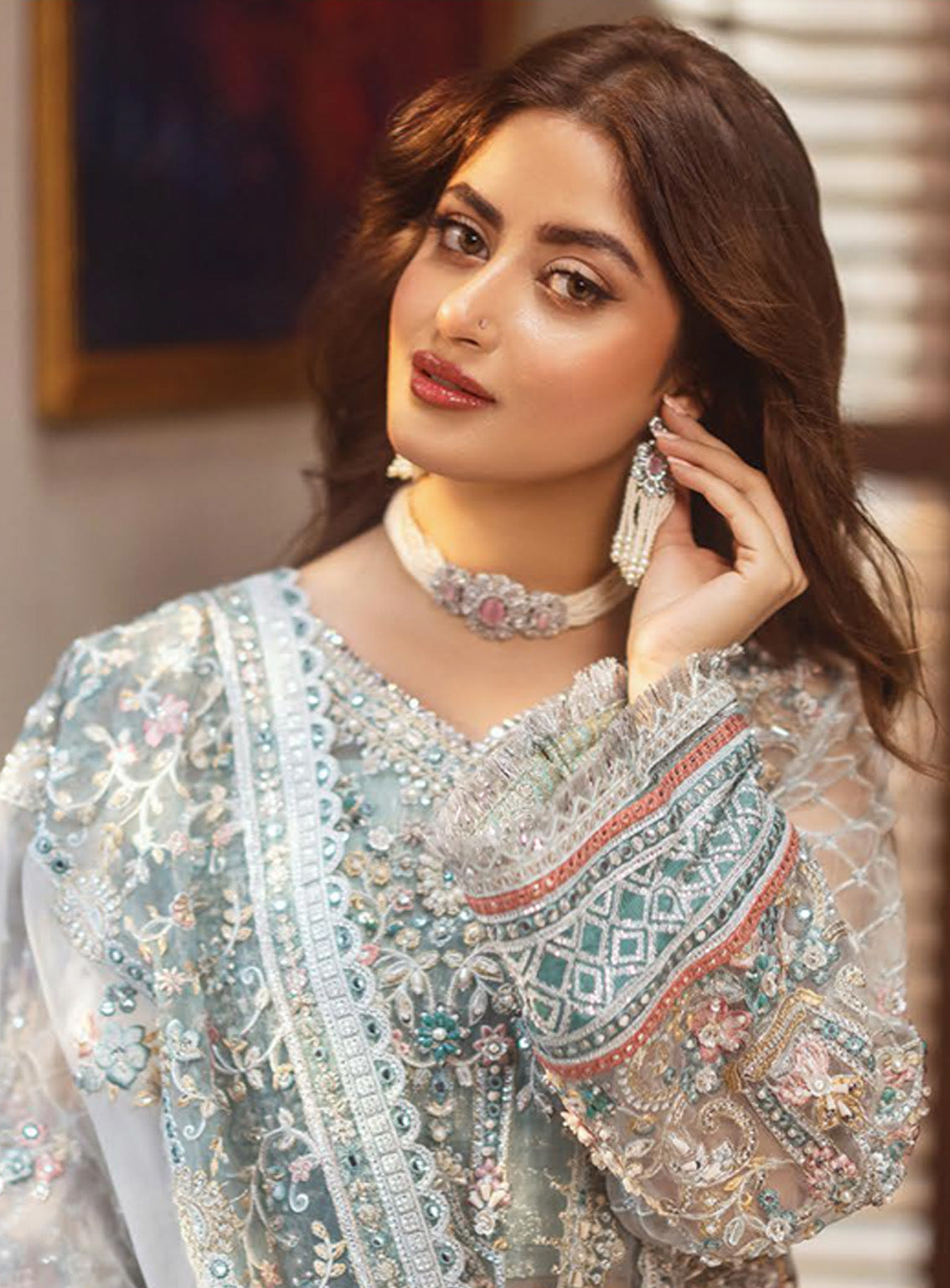 Sajal by Serene Embroidered Organza Suits Unstitched 3 Piece - SR24SB SB-25 INARA Sajal by Serene Embroidered Organza Suits Unstitched 3 Piece - SR24SB SB-25 INARA