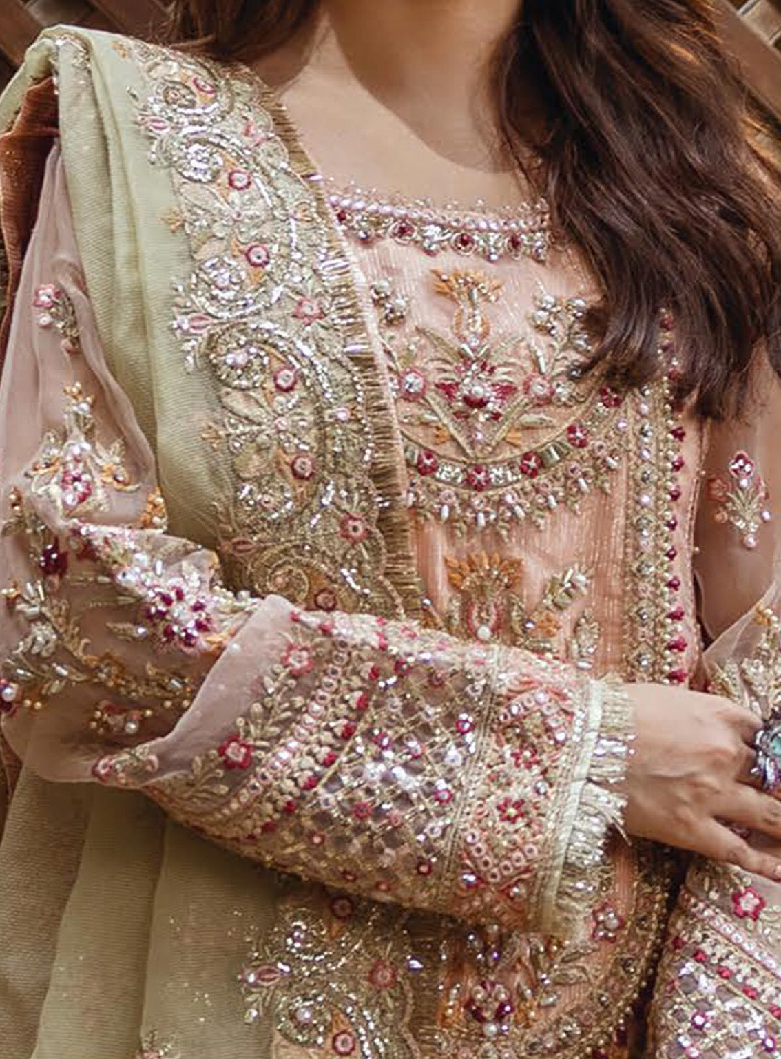 Sajal by Serene Embroidered Organza Suits Unstitched 3 Piece - SR24SB SB-27 ZARQASH Sajal by Serene Embroidered Organza Suits Unstitched 3 Piece - SR24SB SB-27 ZARQASH