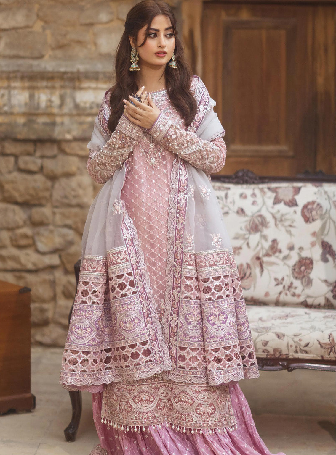 Sajal by Serene Embroidered Organza Suits Unstitched 3 Piece - SR24SB SB-31 NAQSH Sajal by Serene Embroidered Organza Suits Unstitched 3 Piece - SR24SB SB-31 NAQSH