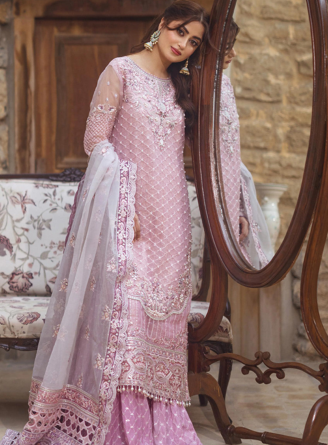 Sajal by Serene Embroidered Organza Suits Unstitched 3 Piece - SR24SB SB-31 NAQSH Sajal by Serene Embroidered Organza Suits Unstitched 3 Piece - SR24SB SB-31 NAQSH