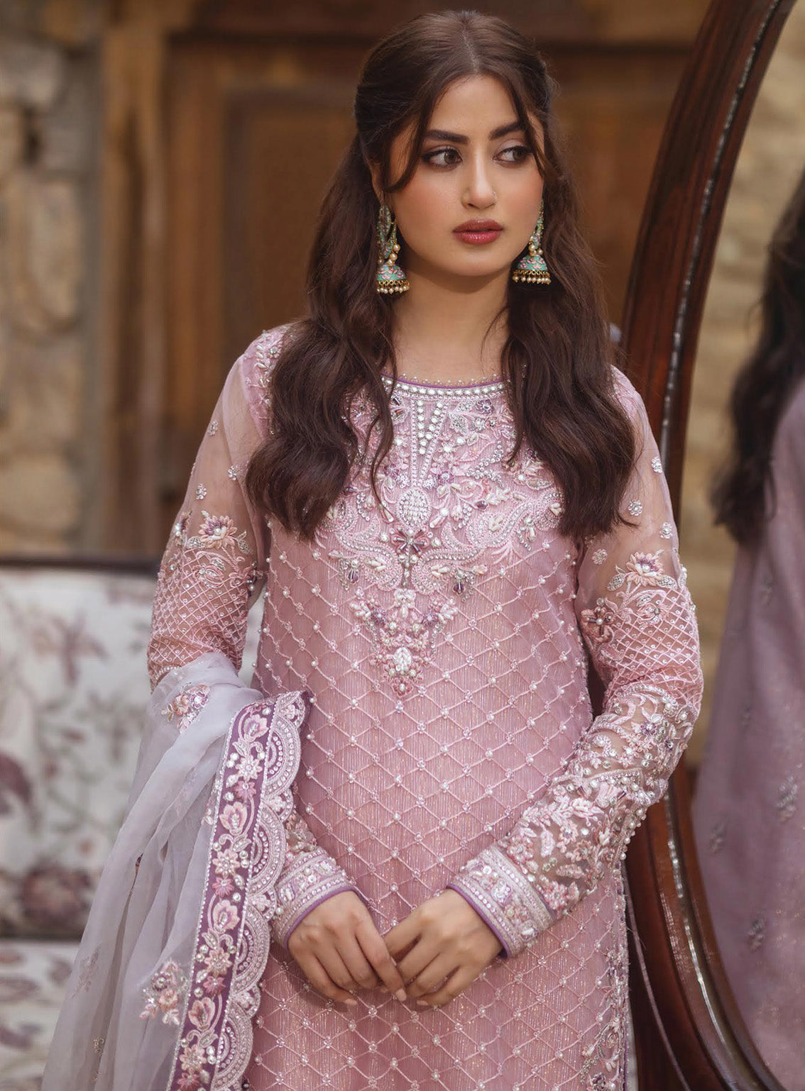 Sajal by Serene Embroidered Organza Suits Unstitched 3 Piece - SR24SB SB-31 NAQSH Sajal by Serene Embroidered Organza Suits Unstitched 3 Piece - SR24SB SB-31 NAQSH