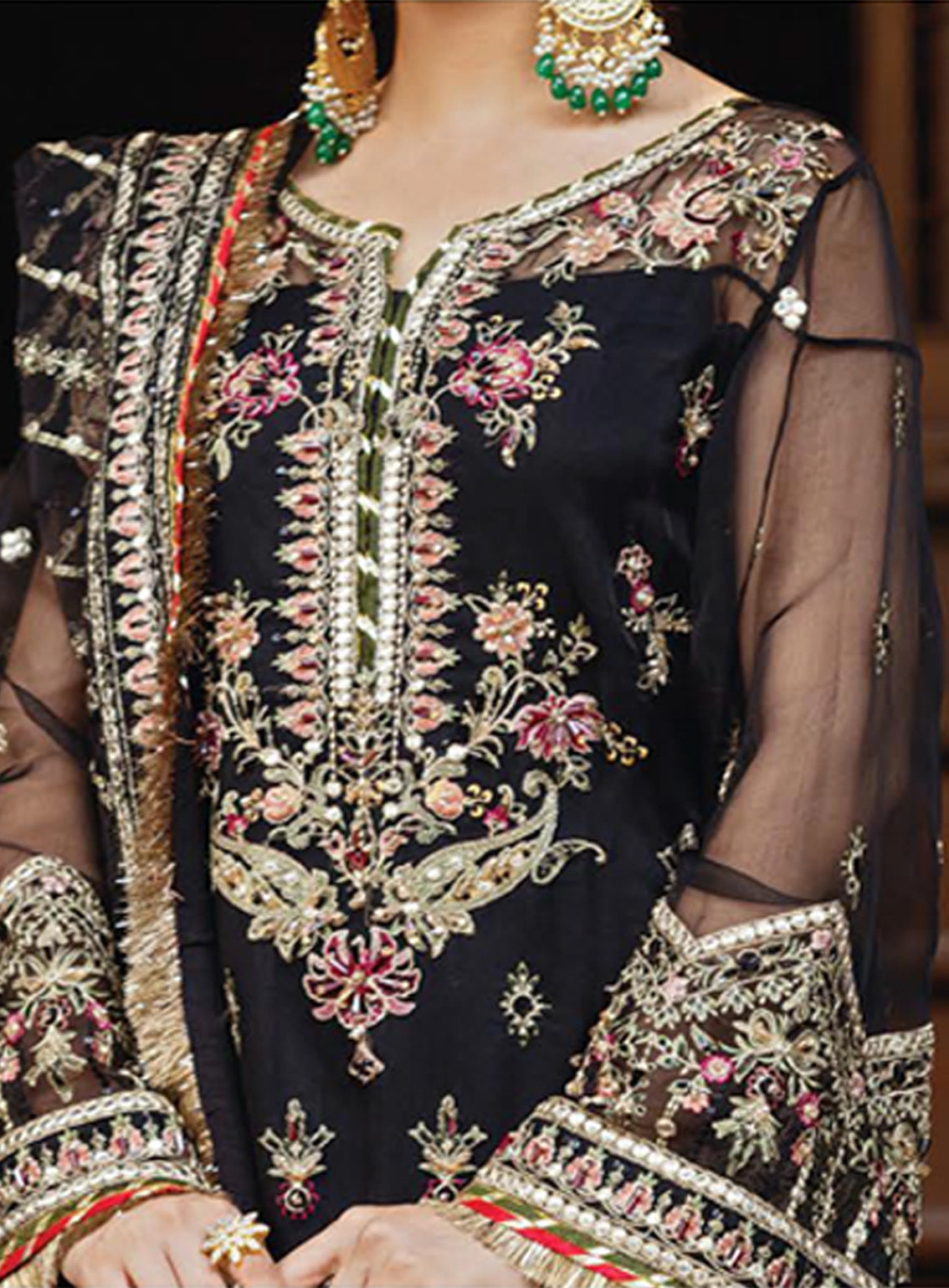 Sajal by Serene Embroidered Organza Suits Unstitched 3 Piece - SR24SB SB-32 MEHRANG Sajal by Serene Embroidered Organza Suits Unstitched 3 Piece - SR24SB SB-32 MEHRANG