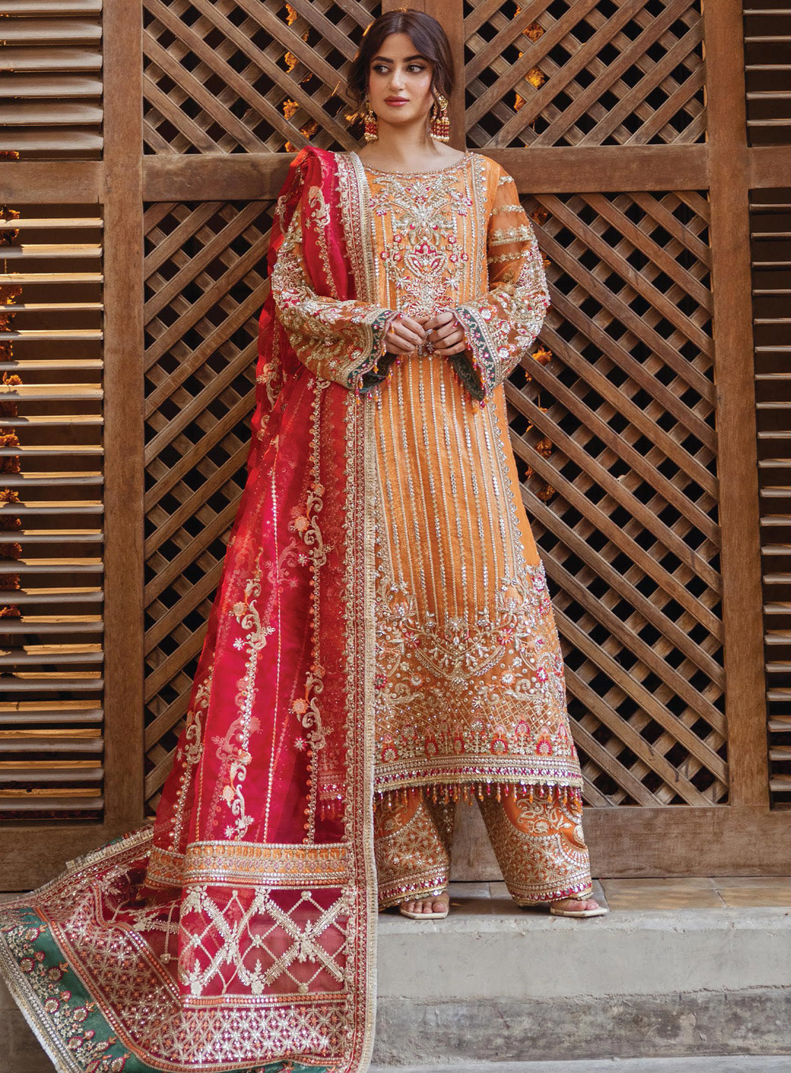 Sajal by Serene Embroidered Organza Suits Unstitched 3 Piece - SR24SB SB-33 HUSN Sajal by Serene Embroidered Organza Suits Unstitched 3 Piece - SR24SB SB-33 HUSN