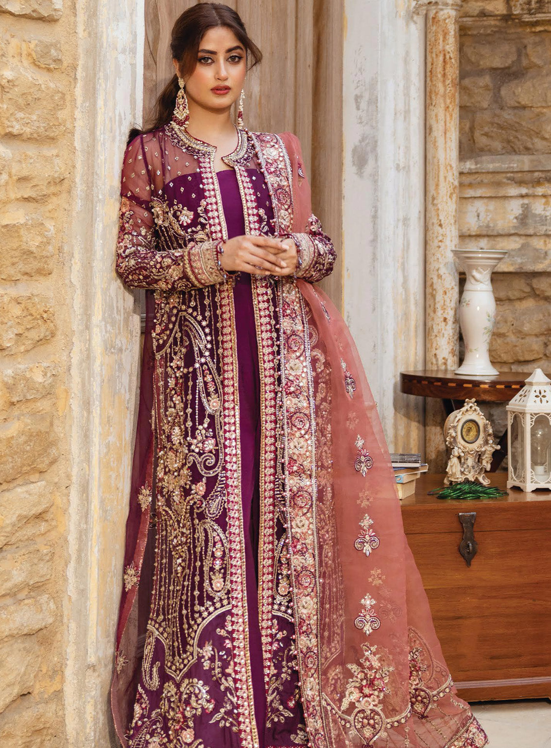 Sajal by Serene Embroidered Organza Suits Unstitched 3 Piece - SR24SB SB-34 NAZAKAT Sajal by Serene Embroidered Organza Suits Unstitched 3 Piece - SR24SB SB-34 NAZAKAT