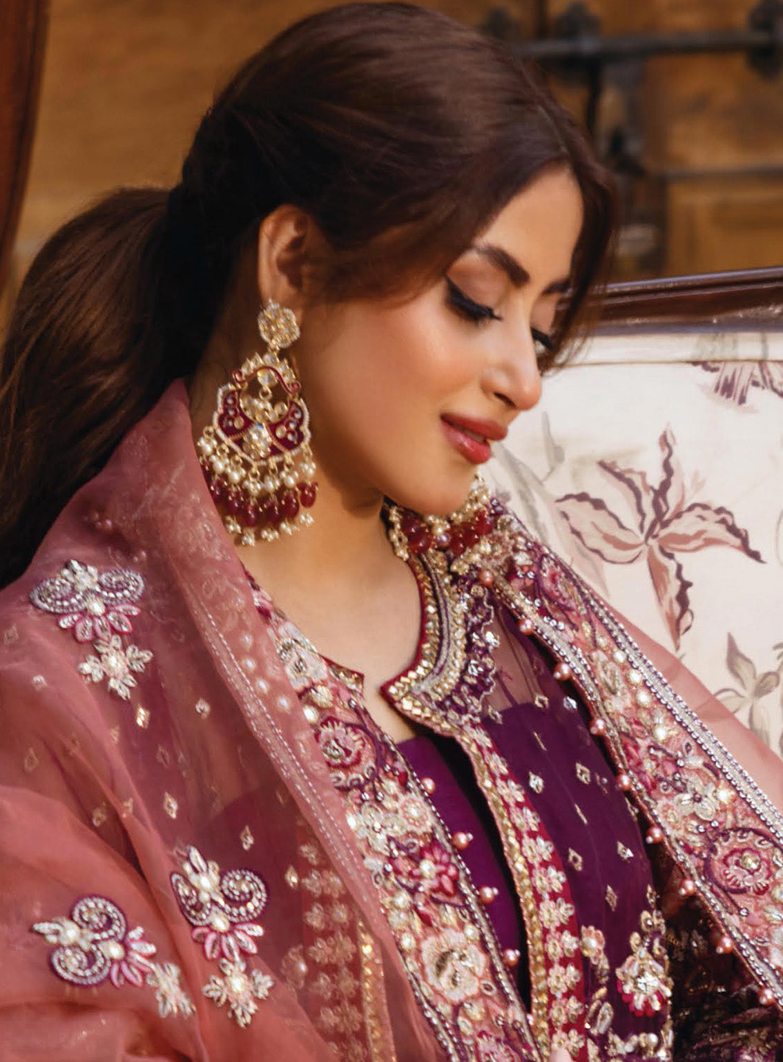 Sajal by Serene Embroidered Organza Suits Unstitched 3 Piece - SR24SB SB-34 NAZAKAT Sajal by Serene Embroidered Organza Suits Unstitched 3 Piece - SR24SB SB-34 NAZAKAT