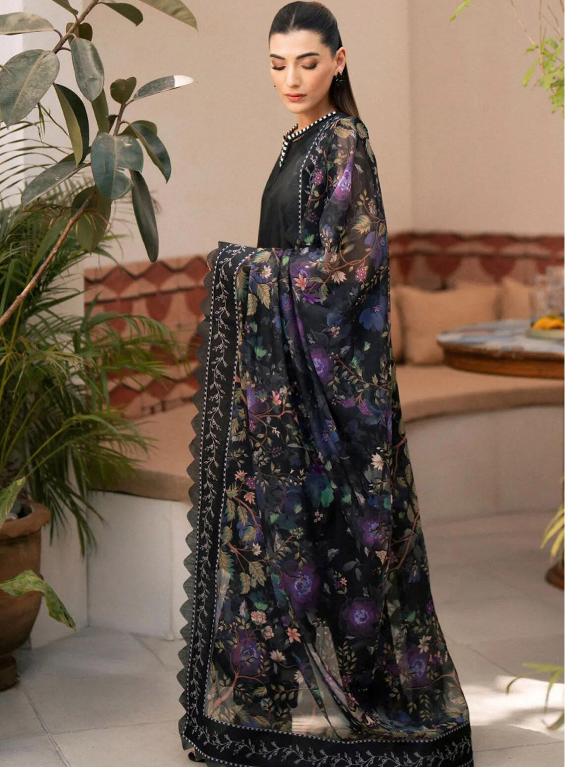 Seran Embroidered Lawn Suit Unstitched 3 Piece - SRN24FE 01 CHEIRE Seran Embroidered Lawn Suit Unstitched 3 Piece - SRN24FE 01 CHEIRE