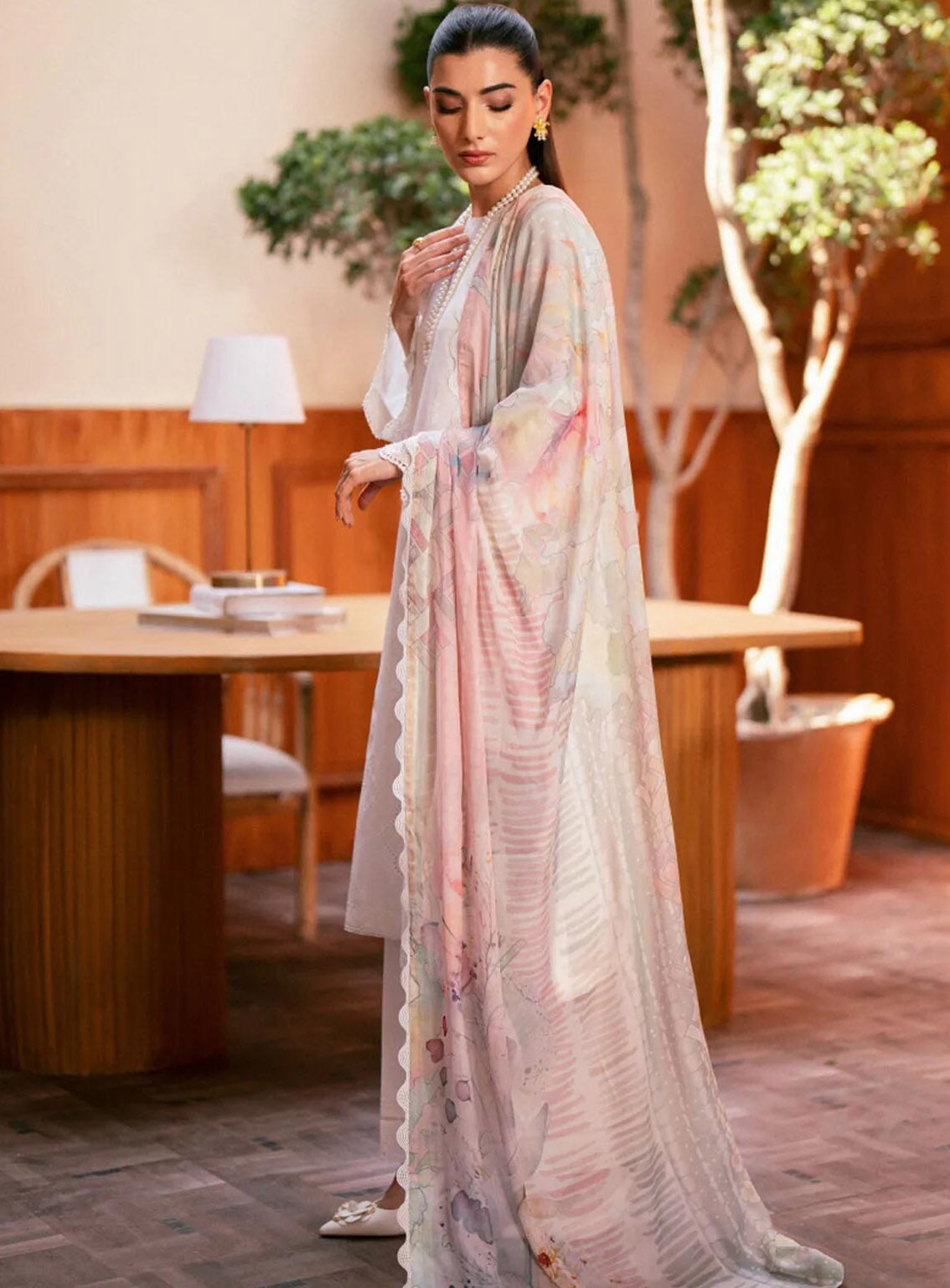 Seran Embroidered Lawn Suit Unstitched 3 Piece - SRN24FE 03 SAHA Seran Embroidered Lawn Suit Unstitched 3 Piece - SRN24FE 03 SAHA