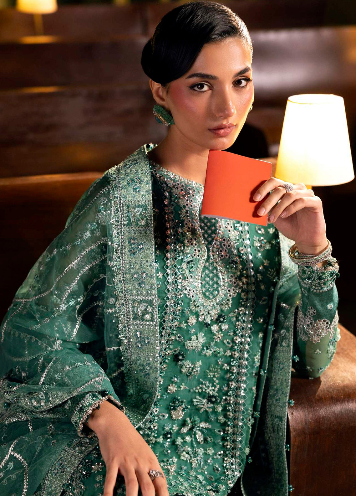 Serenade By Elaf Formal Embroidered Organza - Poly Net 3 Piece Unstitched Suit EF26SFH D-EHM-10 VERDELLA Serenade By Elaf Formal Embroidered Organza - Poly Net 3 Piece Unstitched Suit EF26SFH D-EHM-10 VERDELLA