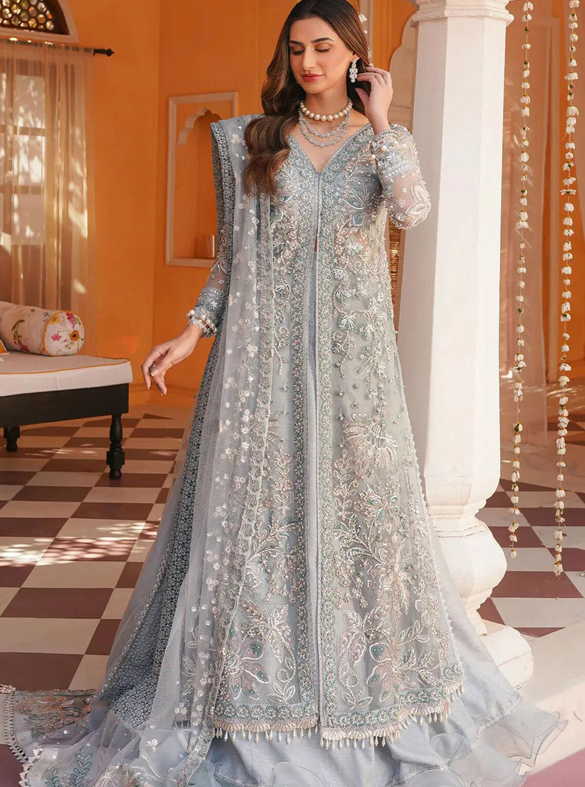 Serene by Mehak Yaqoob Embroidered Organza Suits Unstitched 3 Piece - MY24WF 01 FROST Serene by Mehak Yaqoob Embroidered Organza Suits Unstitched 3 Piece - MY24WF 01 FROST