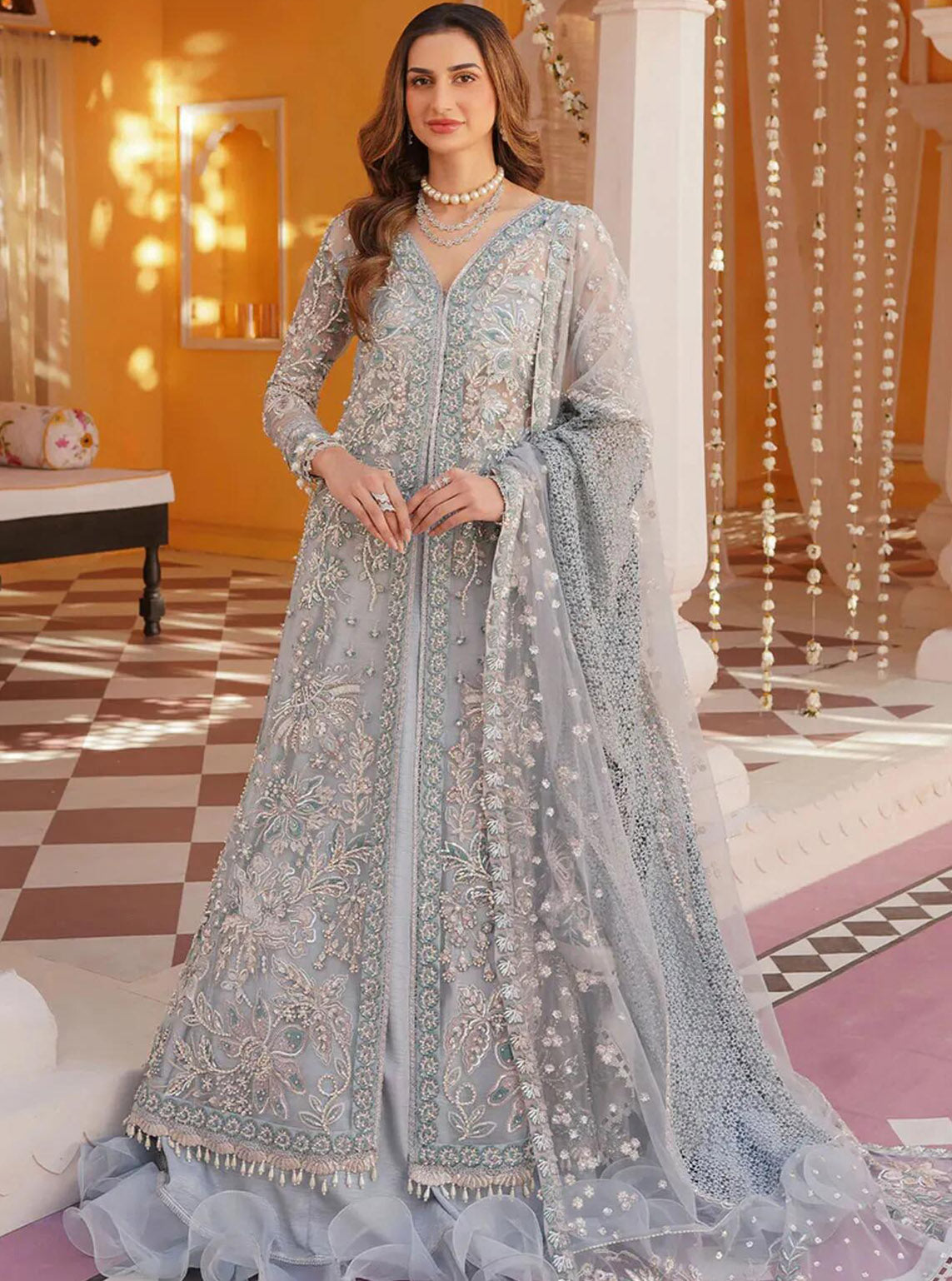 Serene by Mehak Yaqoob Embroidered Organza Suits Unstitched 3 Piece - MY24WF 01 FROST Serene by Mehak Yaqoob Embroidered Organza Suits Unstitched 3 Piece - MY24WF 01 FROST