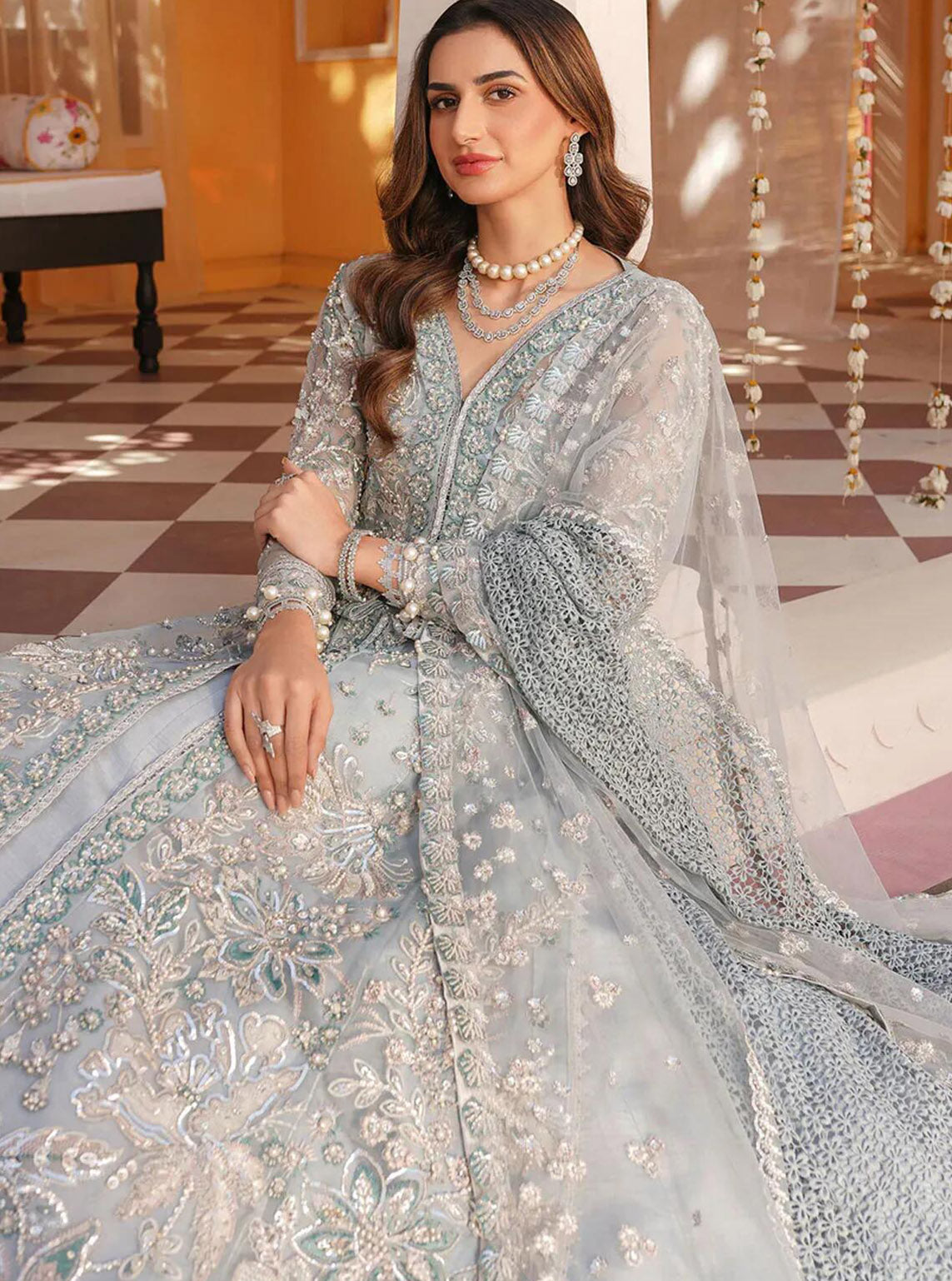 Serene by Mehak Yaqoob Embroidered Organza Suits Unstitched 3 Piece - MY24WF 01 FROST Serene by Mehak Yaqoob Embroidered Organza Suits Unstitched 3 Piece - MY24WF 01 FROST