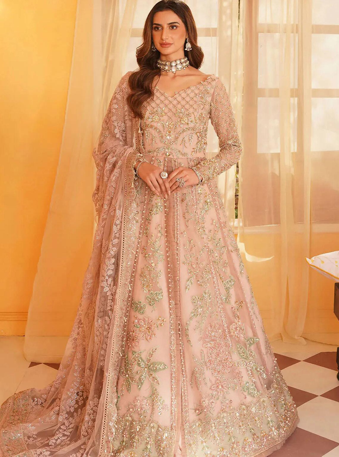 Serene by Mehak Yaqoob Embroidered Organza Suits Unstitched 3 Piece - MY24WF 03 SALMON PINK Serene by Mehak Yaqoob Embroidered Organza Suits Unstitched 3 Piece - MY24WF 03 SALMON PINK