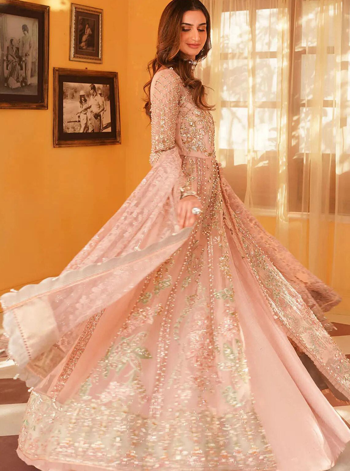 Serene by Mehak Yaqoob Embroidered Organza Suits Unstitched 3 Piece - MY24WF 03 SALMON PINK Serene by Mehak Yaqoob Embroidered Organza Suits Unstitched 3 Piece - MY24WF 03 SALMON PINK