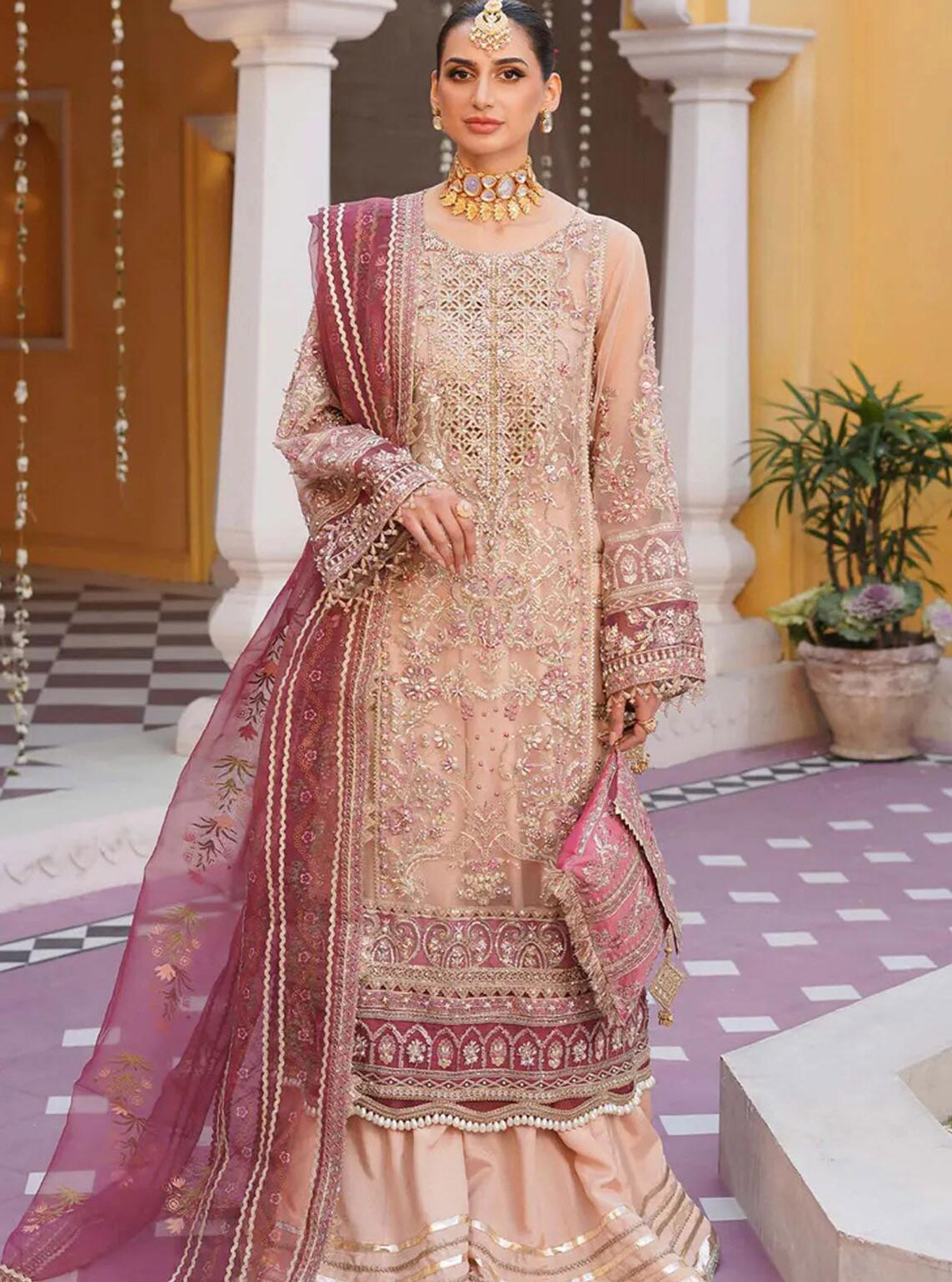 Serene by Mehak Yaqoob Embroidered Organza Suits Unstitched 3 Piece - MY24WF 06 CHERRY BLOSSOM Serene by Mehak Yaqoob Embroidered Organza Suits Unstitched 3 Piece - MY24WF 06 CHERRY BLOSSOM