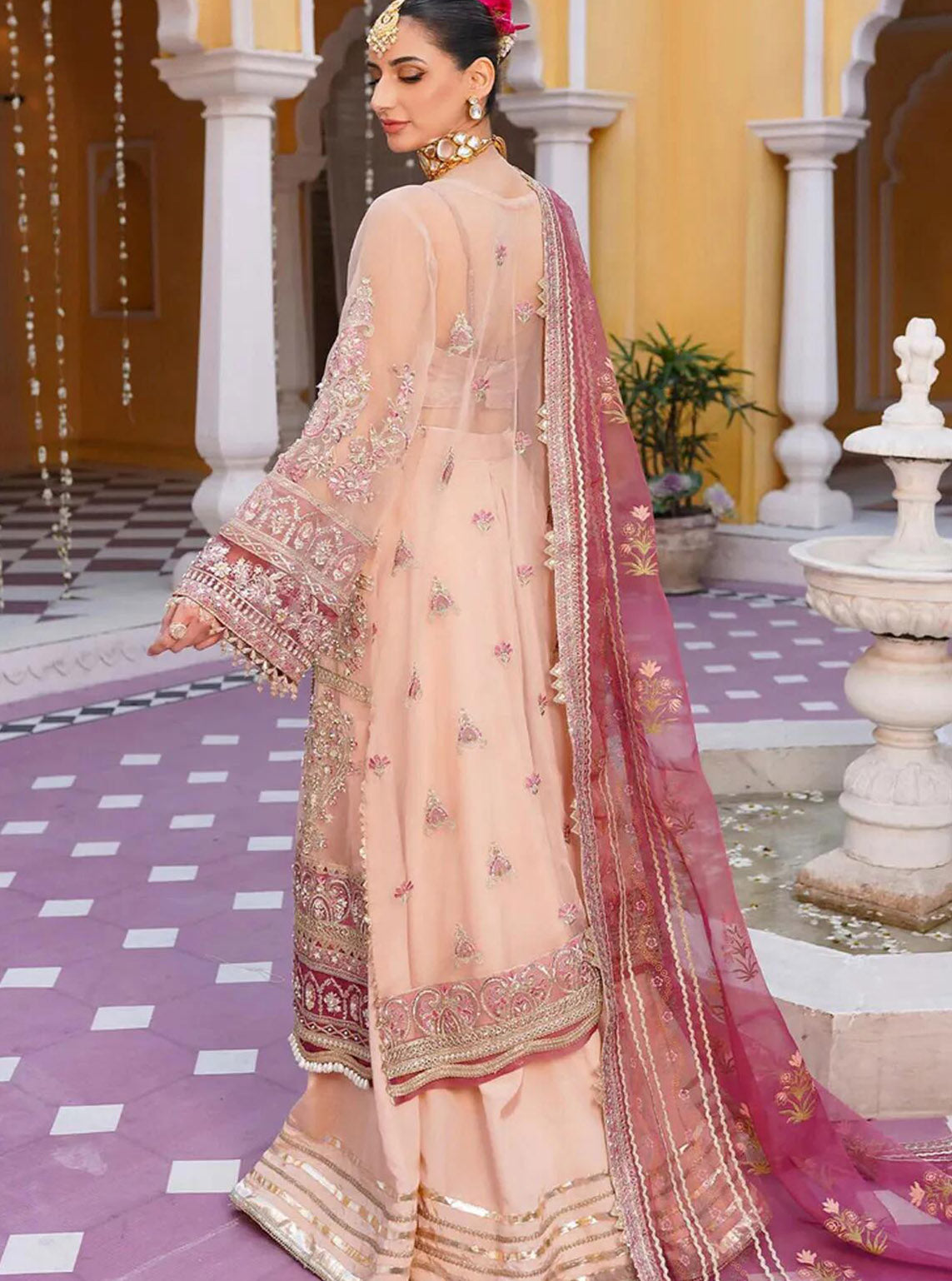 Serene by Mehak Yaqoob Embroidered Organza Suits Unstitched 3 Piece - MY24WF 06 CHERRY BLOSSOM Serene by Mehak Yaqoob Embroidered Organza Suits Unstitched 3 Piece - MY24WF 06 CHERRY BLOSSOM